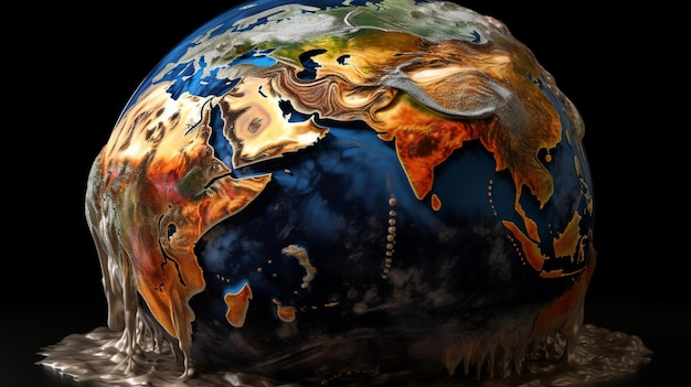 Ten potężny obraz topniejącego modelu Ziemi podkreśla pilną potrzebę działań na rzecz klimatu