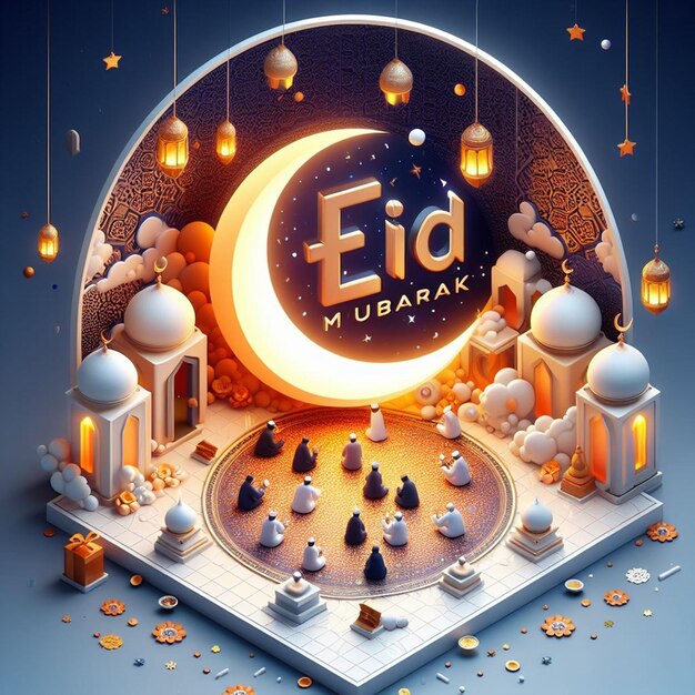 Ten projekt 3D został wykonany na Eid ul Fitr i Eid al Adha