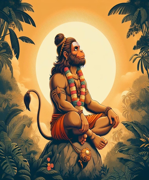 Zdjęcie ten projekt został wykonany na hinduistyczne wydarzenie mitologiczne hanuman jayanti