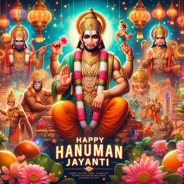 Zdjęcie ten projekt został wykonany na hinduistyczne wydarzenie mitologiczne hanuman jayanti