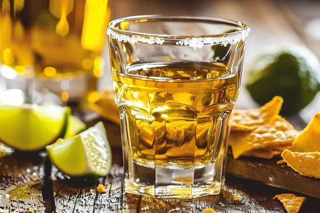 Tequila podawana z meksykańskimi przysmakami