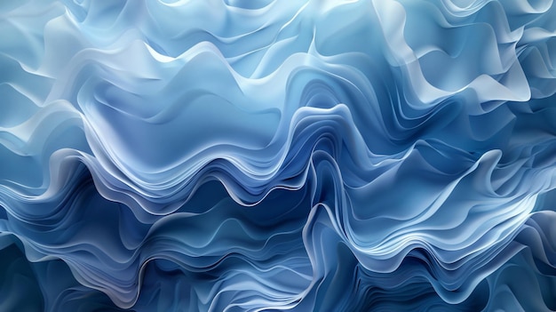 Teren 3D charakteryzujący się falującymi falami fascynujących niebieskich odcieni