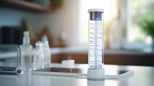 Zdjęcie termometr laboratoryjny umieszczony na stole