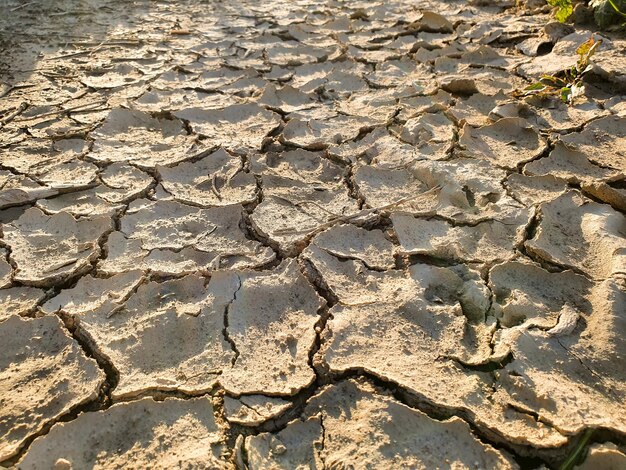 Terreno Arido Por Sequia, Suelo De Arcilla Cuarteado