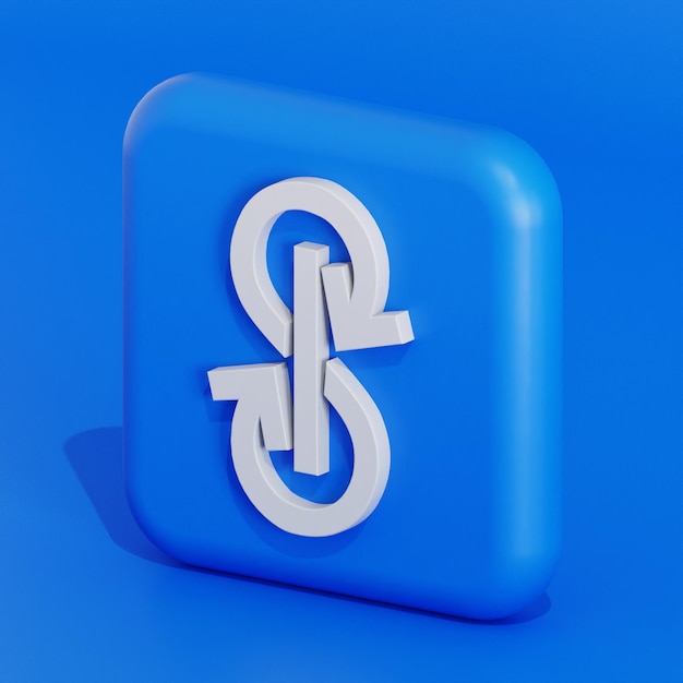 Tęskniący symbol kryptowaluty logo ilustracja 3d