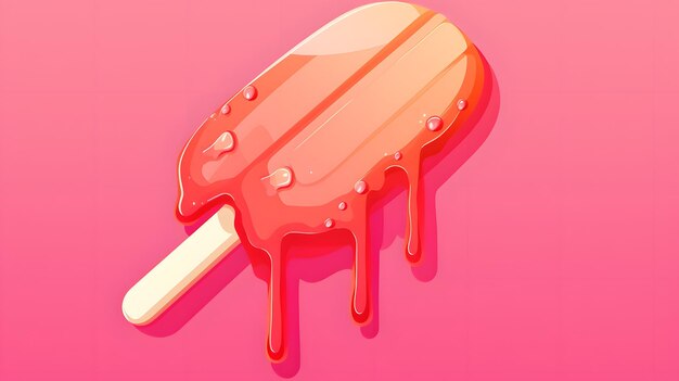 Tętniąca życiem ilustracja popsicle z topiącymi się kroplami