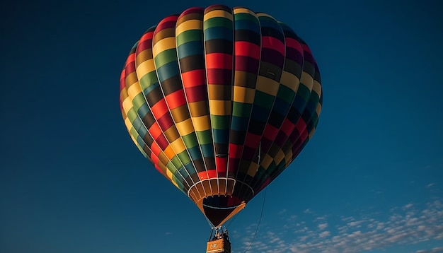 Tętniąca życiem przygoda latająca balonem na ogrzane powietrze generowana przez sztuczną inteligencję