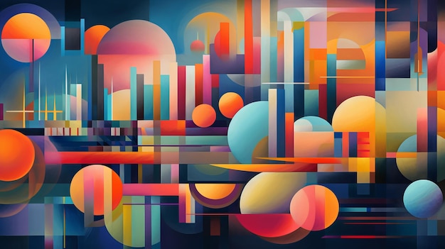Tętniący życiem i kolorowy obraz pejzażu miejskiego Generative AI