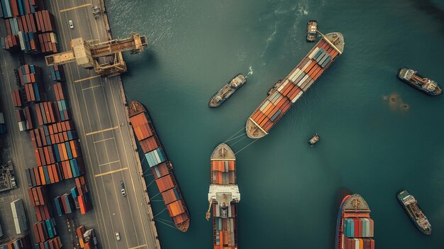 Tętniący życiem port z licznymi łodziami o różnych rozmiarach, kolorach i typach pływającymi po wielkiej powierzchni wody