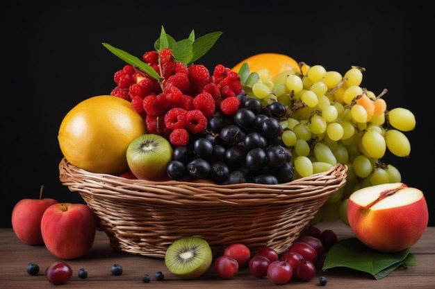 Tętniący życiem stół owocowy Święto świeżych i kolorowych owoców