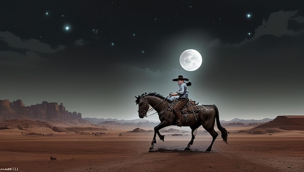 Texas Ciemny tło kowboj tło mężczyzna na koniu plakat wojowników i odważnych mężczyzn