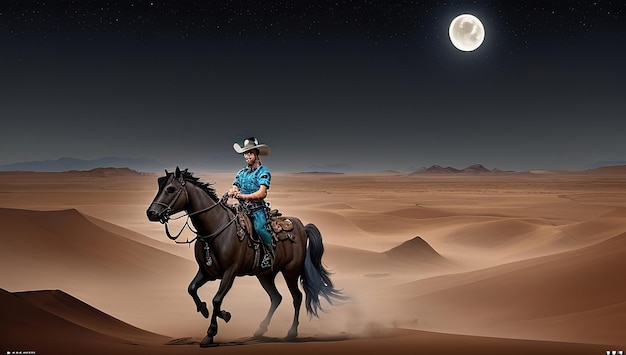 Texas Ciemny tło kowboj tło mężczyzna na koniu plakat wojowników i odważnych mężczyzn