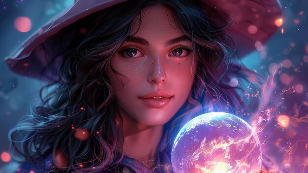 Zdjęcie the cool characters series magic girl izolowana na białym tle video game cg artwork concept illustration cartoon style background animation character design