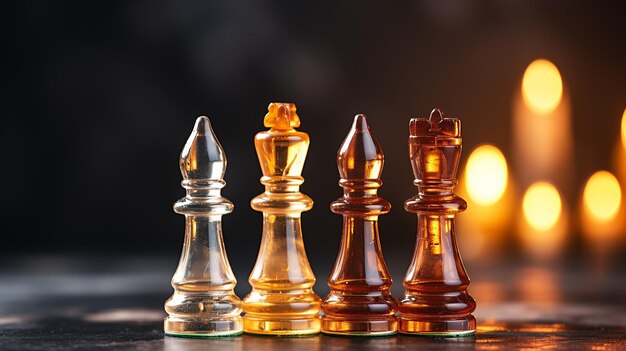 the_golden_chess_team_standing_on_chess_board_concep