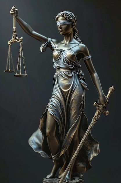 Zdjęcie themis jest boginią sprawiedliwości i prawa generatywna sztuczna inteligencja