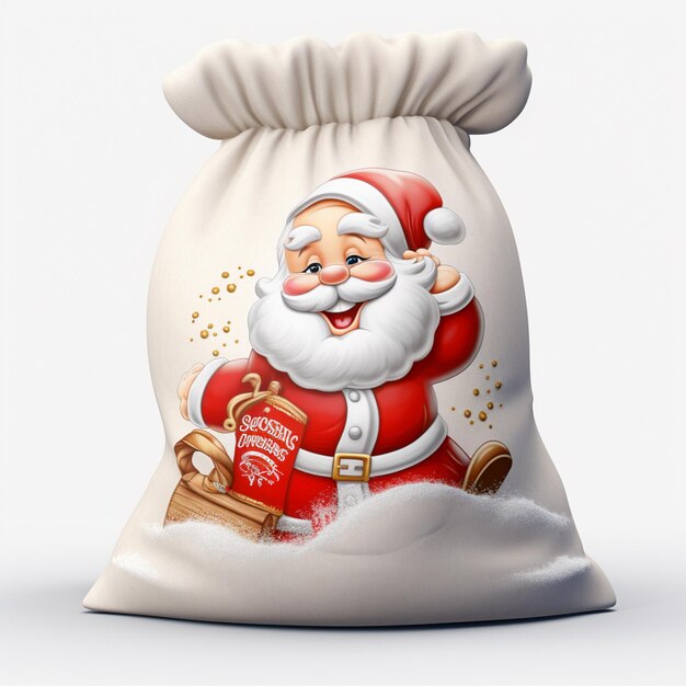 Zdjęcie there is a santa claus bag with a bag of chocolate generative ai