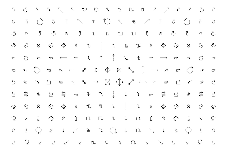 Zdjęcie thin arrow set vector symbol arrows line icon collection right left down and up direction mark
