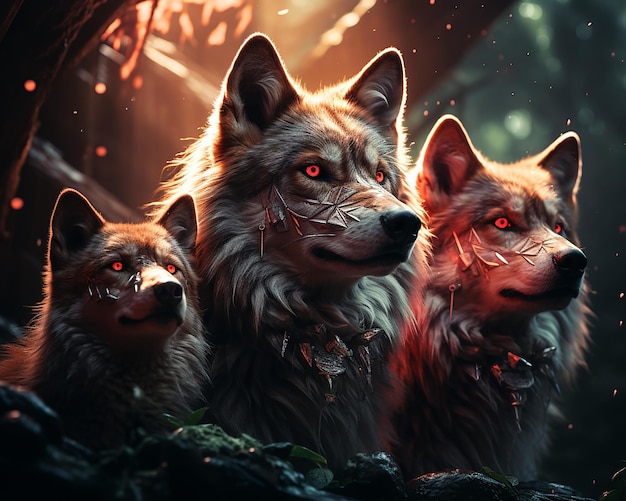 three_wolves_energy_halo_galaxy_planets_bokeh_and_spar