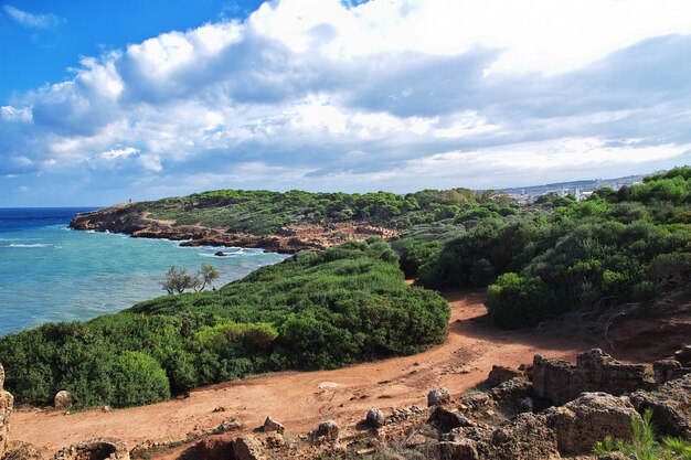 Tipaza Rzymskie ruiny kamienia i piasku w Algierii, Afryka