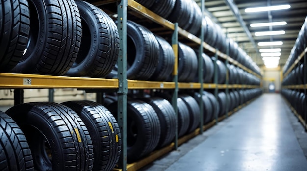 Tires in a warehouse
