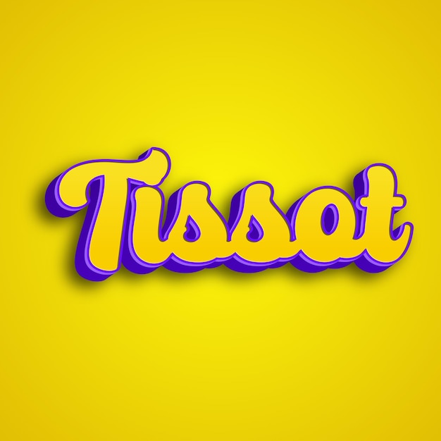 Tissot typografia 3d projekt żółty różowy biały tło zdjęcie jpg