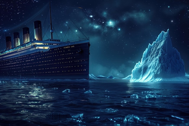 Zdjęcie titanic cruiseship generative ai (titanic statek wycieczkowy generujący sztuczną inteligencję)