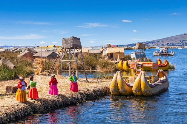 Titicaca Jezioro Blisko Puno Miasta W Peru