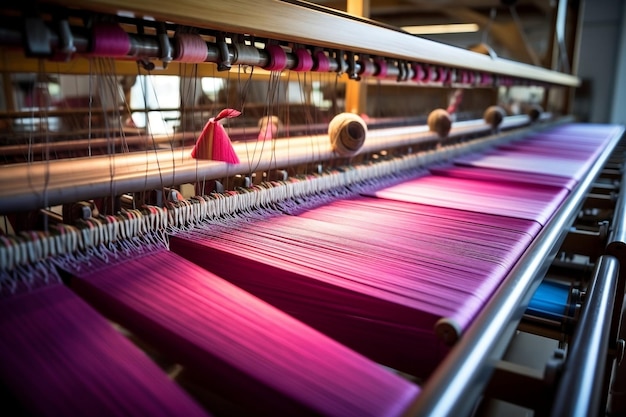 Tkanie tkanin w fabryce włókienniczej Generative Ai