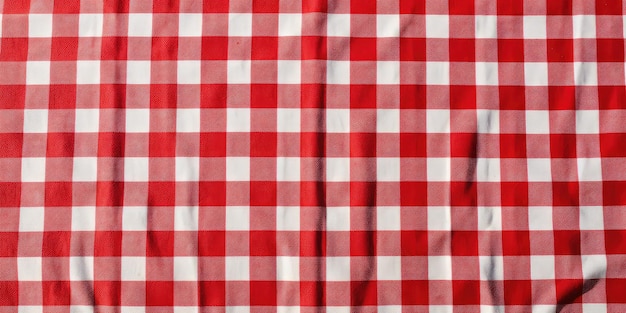 Tkanina do stolika na piknik Tło Gingham Tkanina stołowa Pokrycie serwetki do projektowania Montaż Czerwona obrus