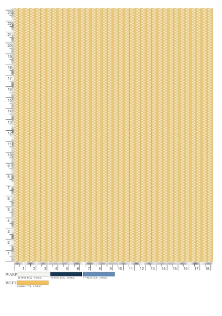 Zdjęcie tkanina w żółto-żółtą kratę z białym, teksturowanym paskiem
