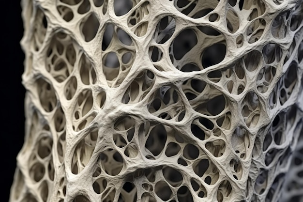 Zdjęcie tkanka kostna ludzki szkielet pod mikroskopem struktura komórek nauka medyczna biologia tło