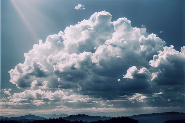 Tle natura chmury. Panoramiczny piękna chmura w błękitne niebo.