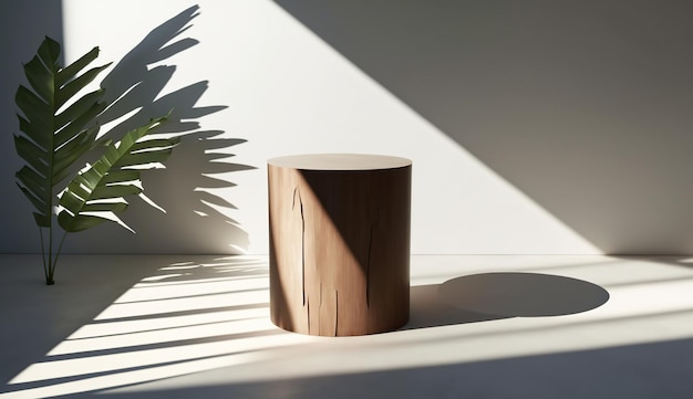 Tło 3D do prezentacji nowoczesnych produktów luksusowych i modowych na drewnianym podium Ai Generated