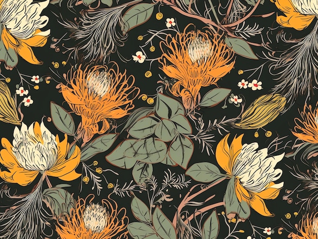 tło australijski wzór kwiatowy dla tkanin tekstylnych i osnowy papierowej itp