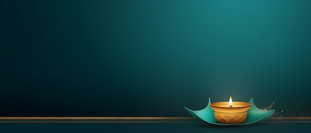 Tło banera świętowania lampy olejowej Diwali z przestrzenią do kopiowania tekstu