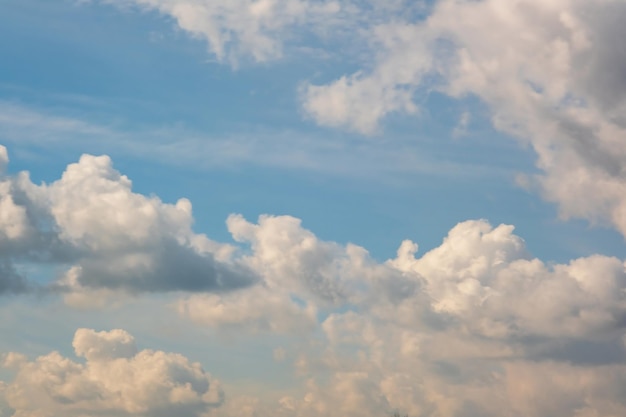 Tło błękitnego nieba z białymi chmurami w paski panorama błękitnego nieba może służyć do wymiany nieba