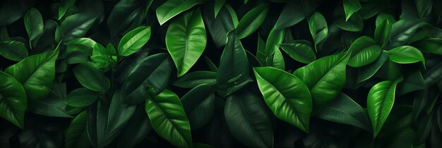 Zdjęcie tło bujnych zielonych liści tropikalne liście w przyrodzie