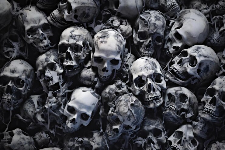 Tło Czaszek Czarno-białe zdjęcie koncepcja Halloween
