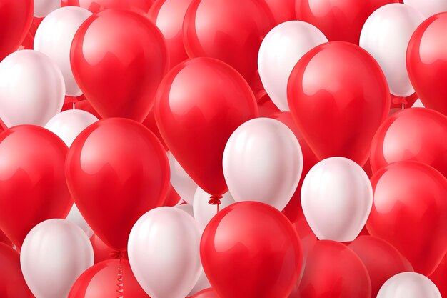 Tło czerwone i białe balony powietrzne