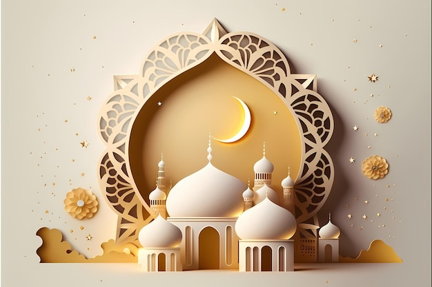 Tło dekoracji Ramadan, renderowania 3D