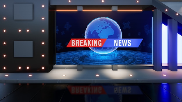 Tło Dla Programów Telewizyjnych Tv Na Wall3d Virtual News Studio Background Rendering 3d