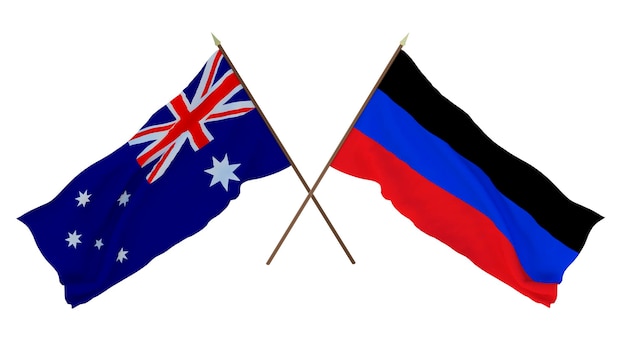 Tło dla projektantów ilustratorów Narodowe Flagi Dnia Niepodległości Australii i Donieckiej Republiki Ludowej