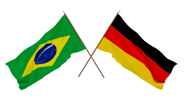 Zdjęcie tło dla projektantów ilustratorów narodowe flagi dnia niepodległości brazylia i niemcy