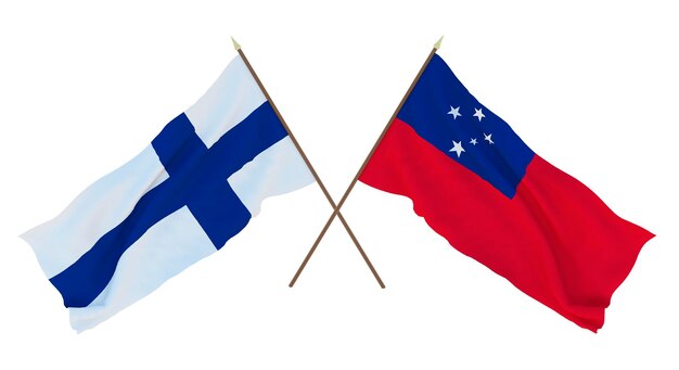 Tło dla projektantów ilustratorów Narodowe Flagi Święta Niepodległości Finlandii i Samoa