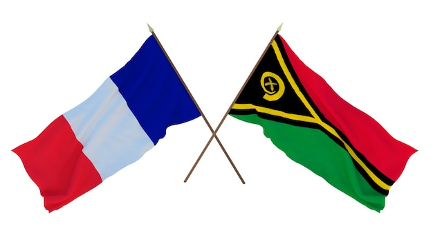 Tło dla projektantów ilustratorów Narodowe Flagi Święta Niepodległości Francji i Vanuatu