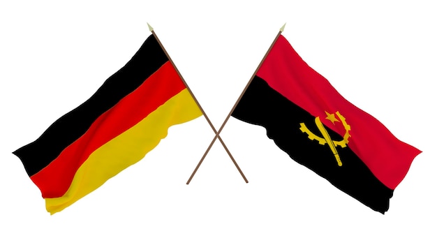 Tło dla projektantów ilustratorów Narodowe Flagi Święta Niepodległości Niemiec i Angoli