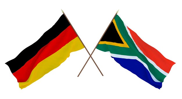 Tło dla projektantów ilustratorów Narodowe Flagi Święta Niepodległości Niemiec i RPA
