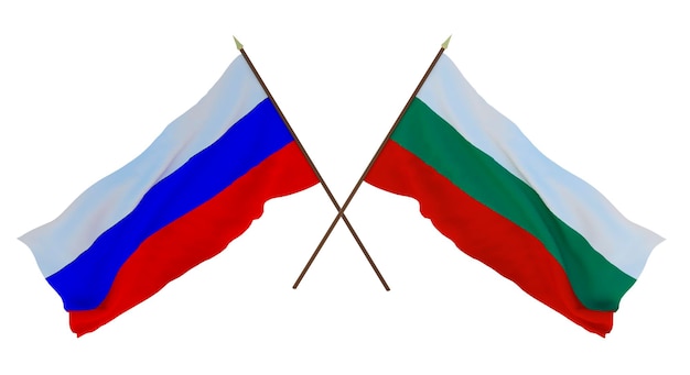 Tło dla projektantów ilustratorów Narodowe Flagi Święta Niepodległości Rosji i Bułgarii