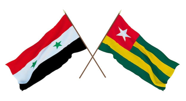 Tło dla projektantów ilustratorów Narodowe Flagi Święta Niepodległości Syria i Togo