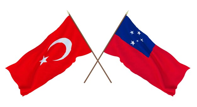 Tło dla projektantów ilustratorów Narodowe Flagi Święta Niepodległości Turcja i Samoa